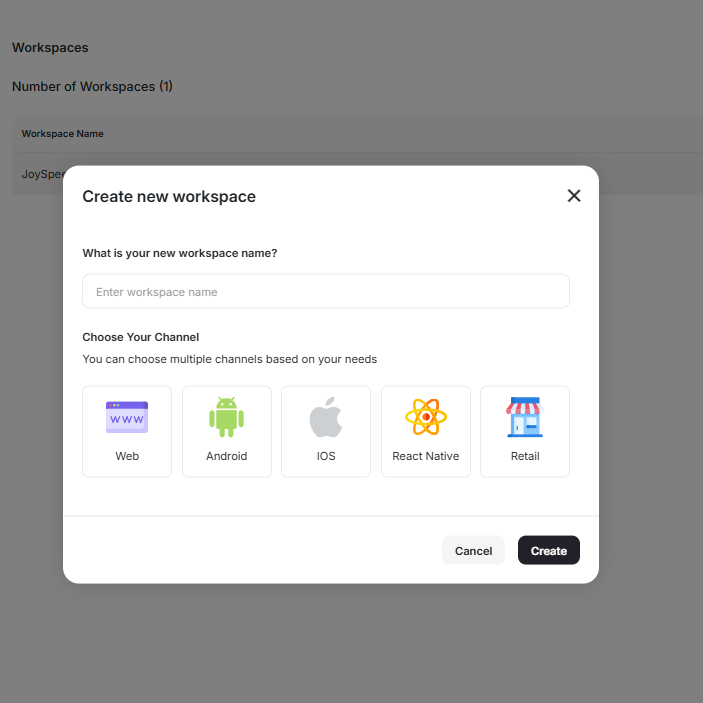Workspace Channel Selection