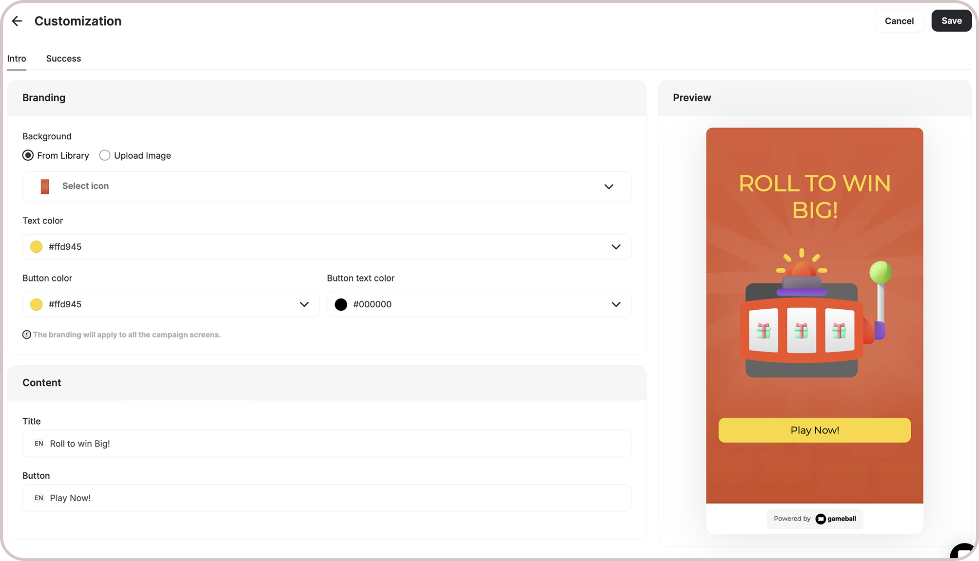 Slot machine customization details