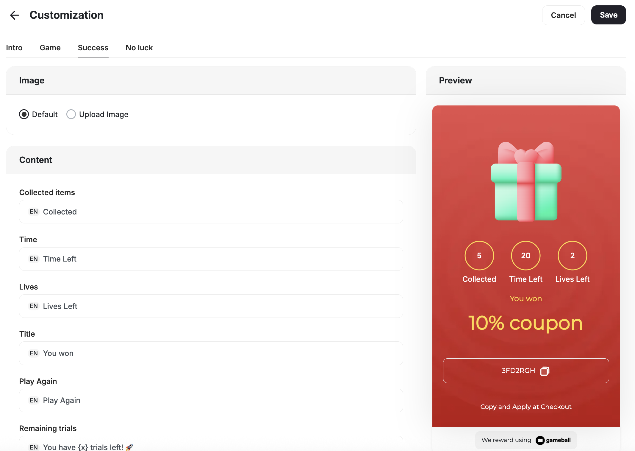 The catcher customization details