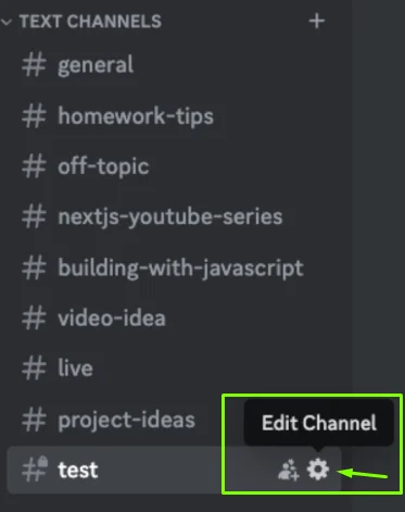 Discord channel settings