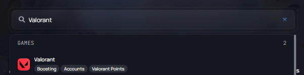GameBoost homepage search bar
