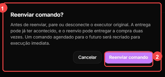 Resend warning dialog with the duplicate-delivery message and confirmation action highlighted