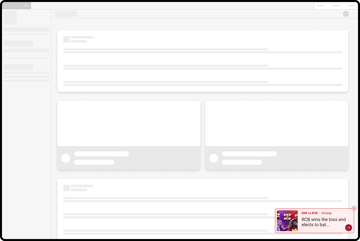 Criczop Web Widget - Desktop Expanded Criczop Web Widget - Desktop Expanded