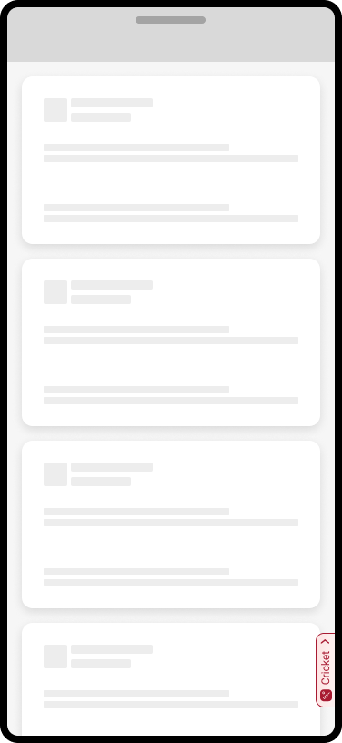 Criczop Web Widget - Mobile Docked - Style 2