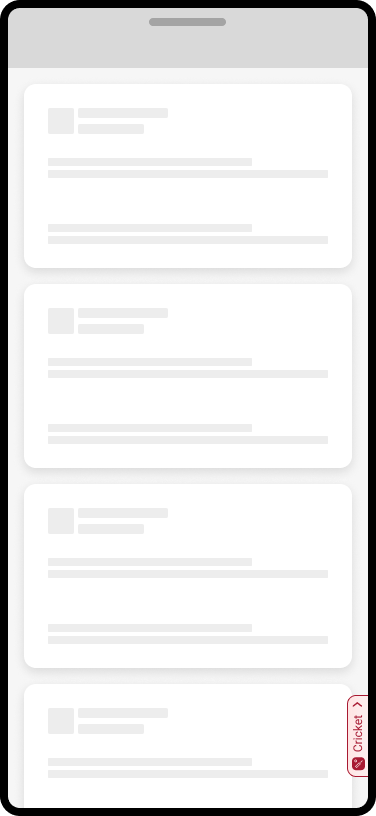 Criczop Web Widget - Mobile Docked - Style 2 Criczop Web Widget - Mobile Docked - Style 2