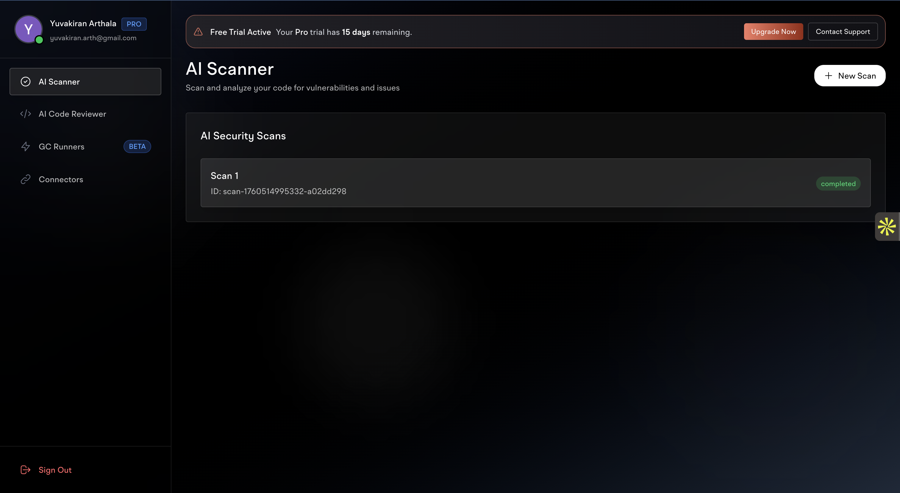 AI Scanner Dashboard