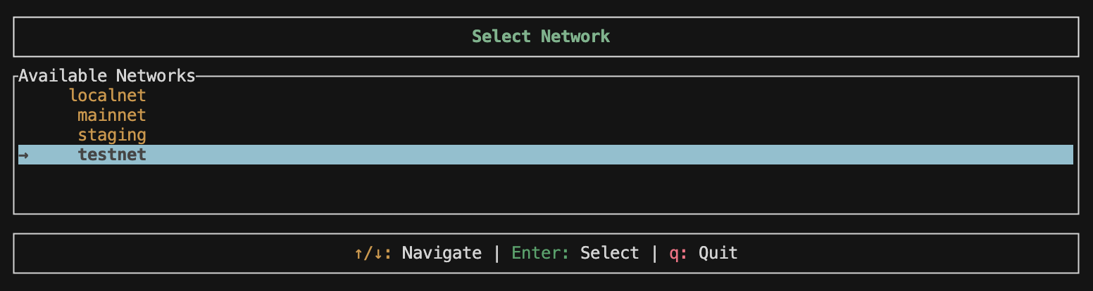 Network Selector UI