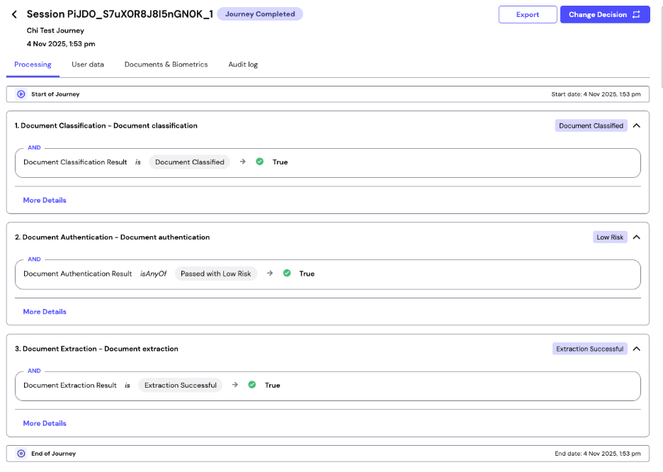 Document modules in journey builder