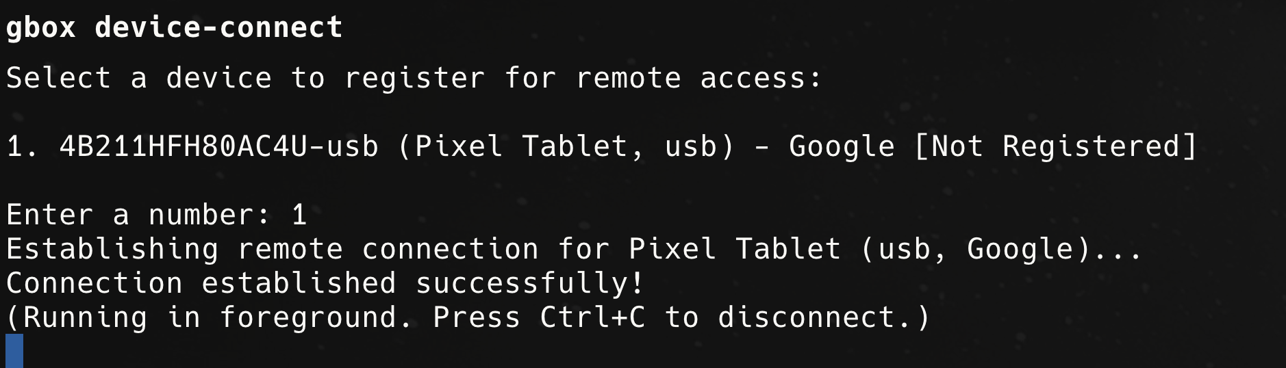 Connected Device List
