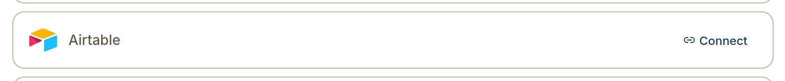 Airtable in Agent Connectors on Settings