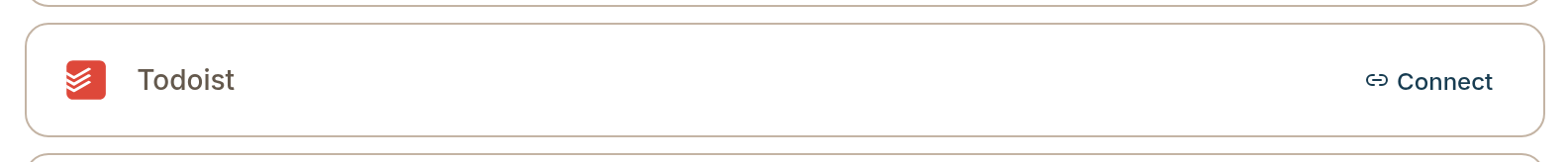 Todoist in Agent Connectors on Settings