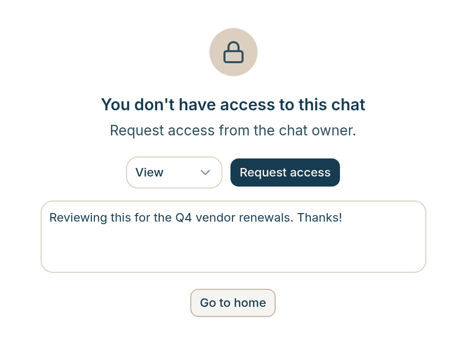 Request access form on a chat you cannot open