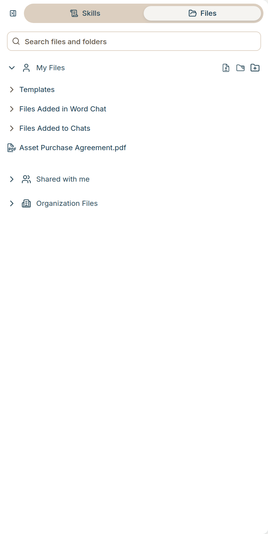 Restyled Files panel