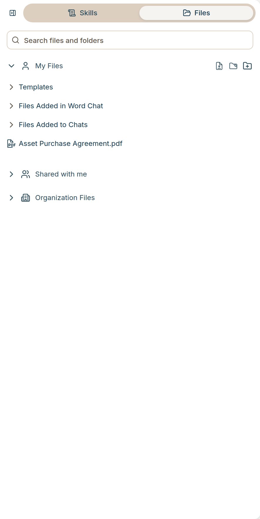 Restyled Files panel