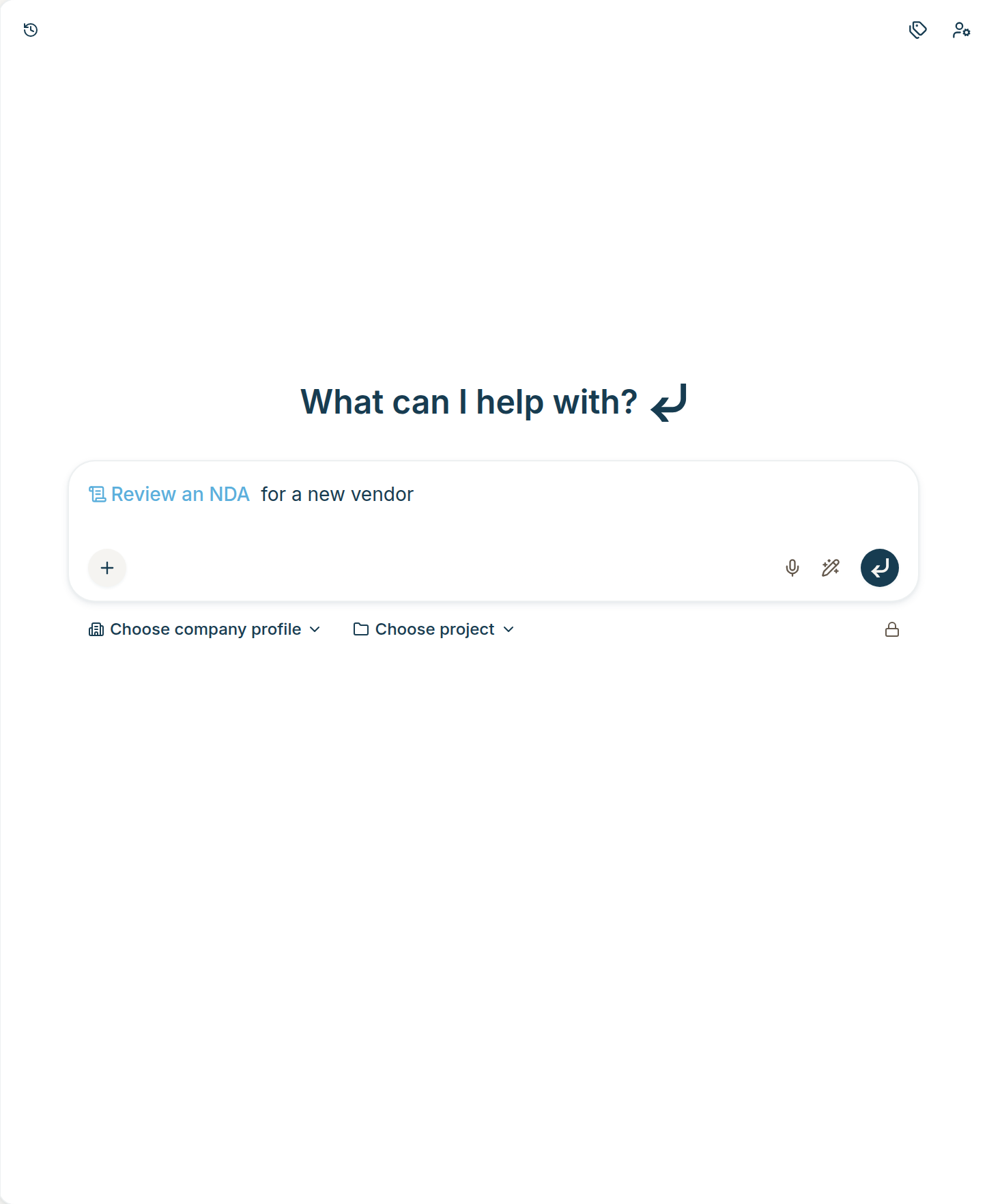 A skill chip sits inline in the chat box next to the question