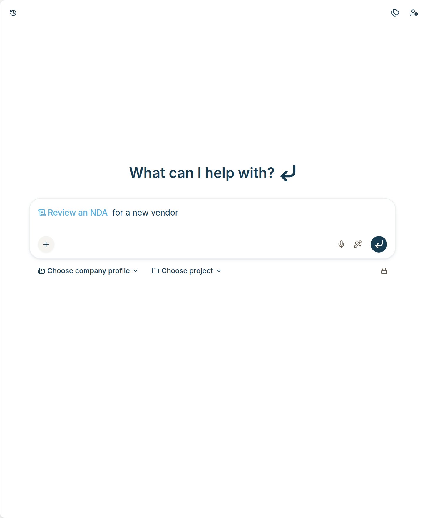 A skill chip sits inline in the chat box next to the question