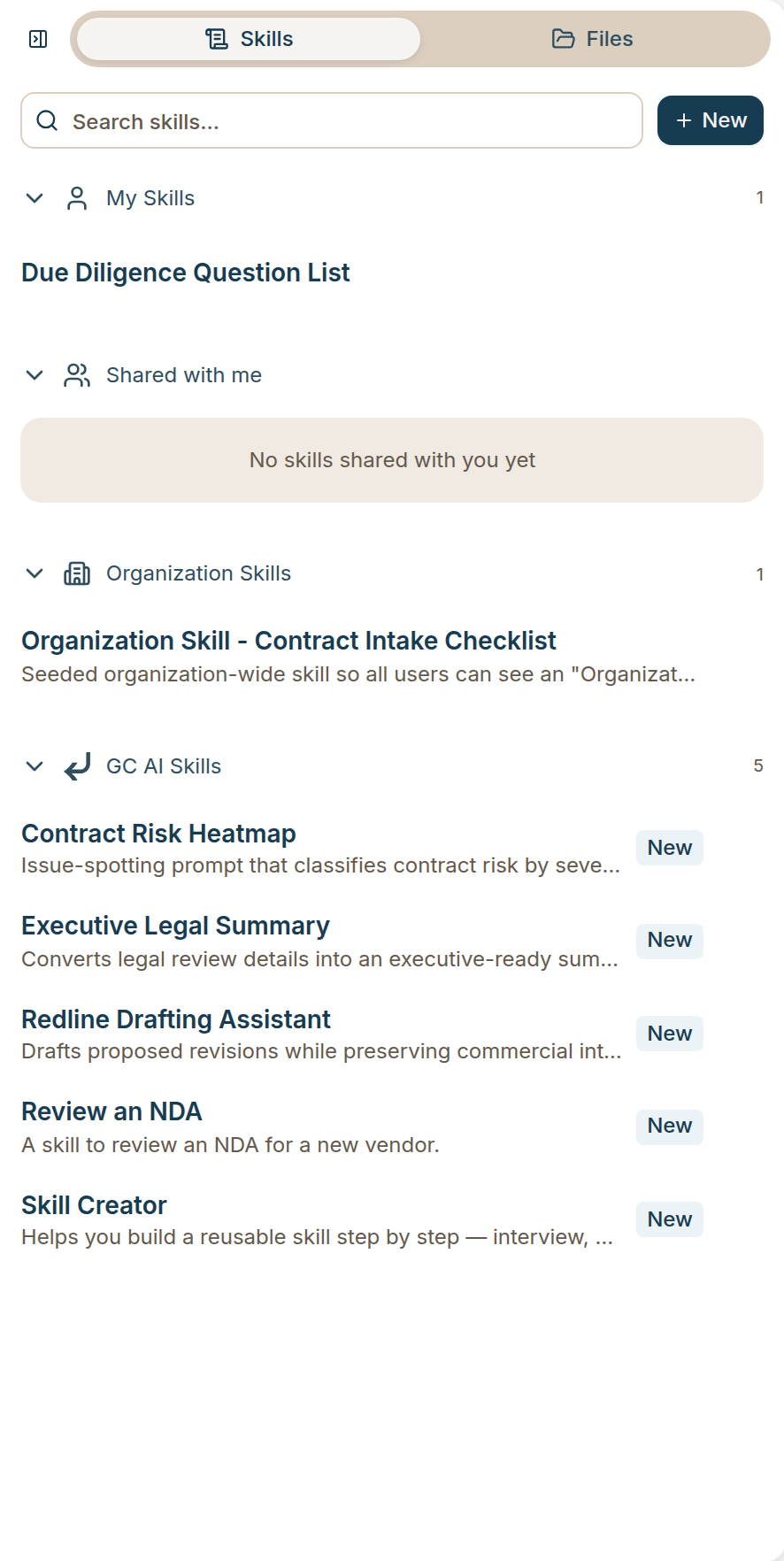 Restyled Skills panel
