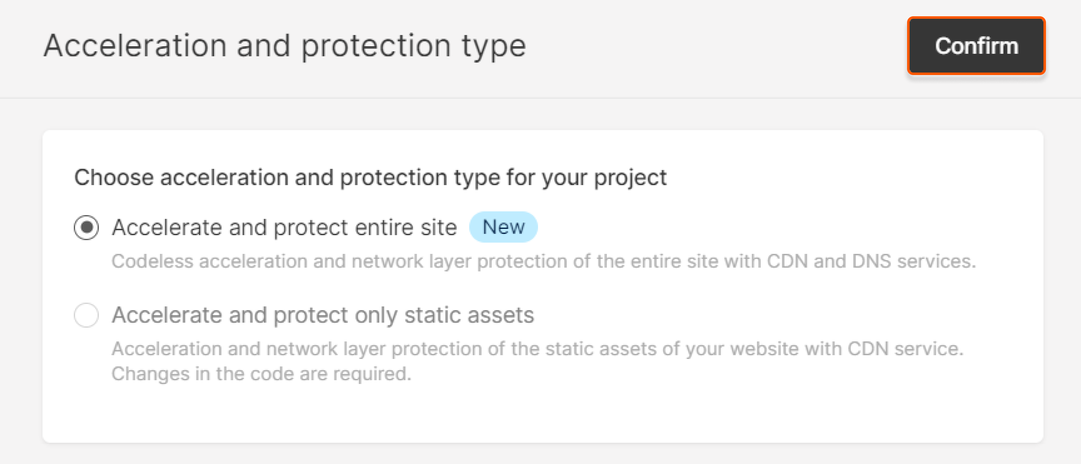 Acceleration and protection type