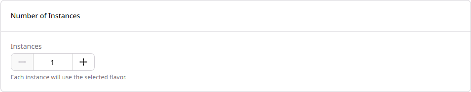 Number of Instances section with instance counter