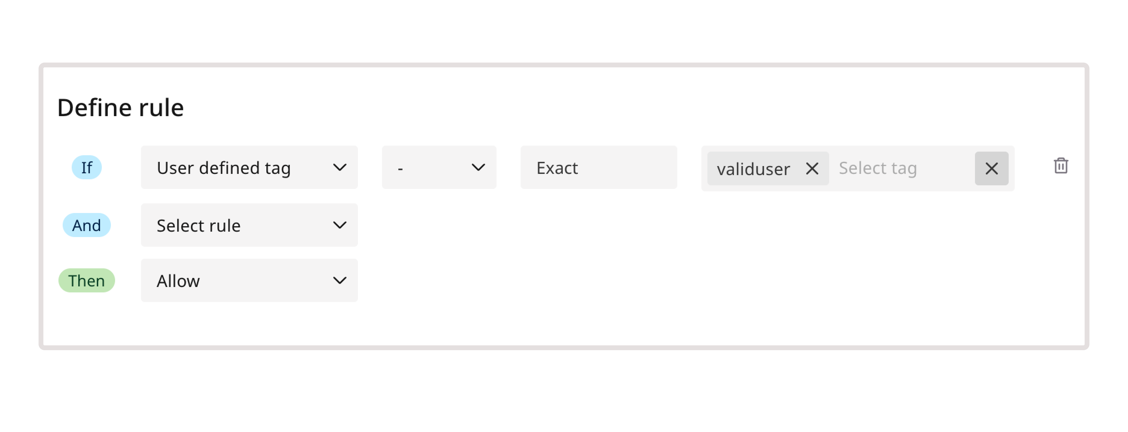Example of a tag-based rule