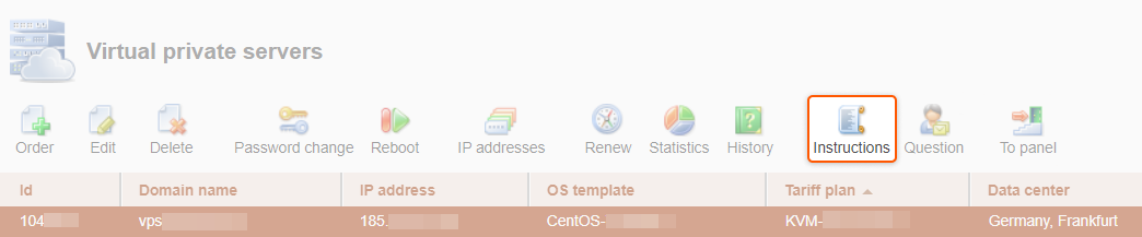 Server control panel