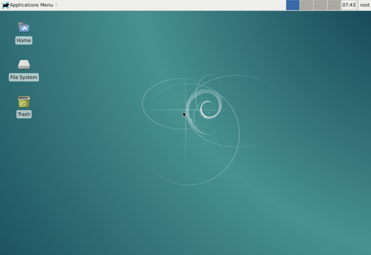 Desktop with default configuration