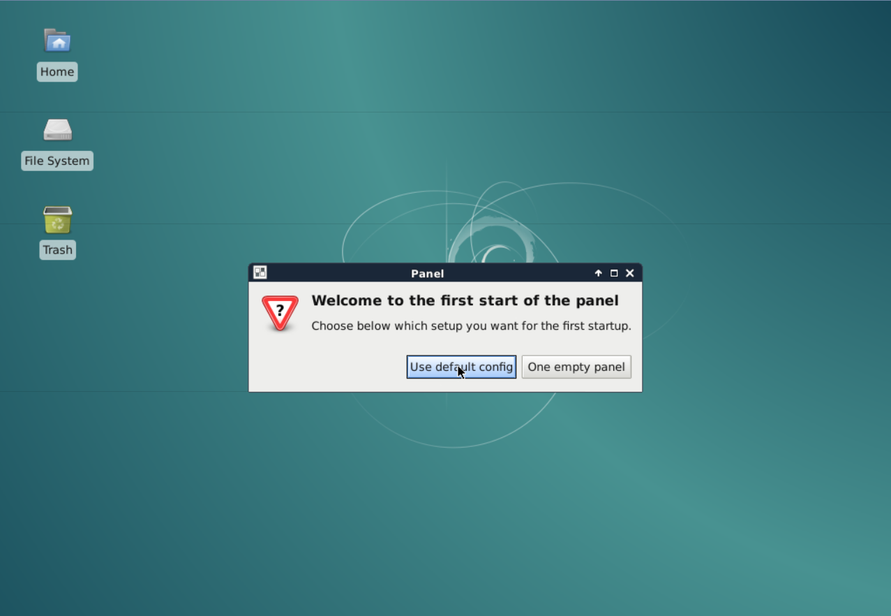 Warning at the first start