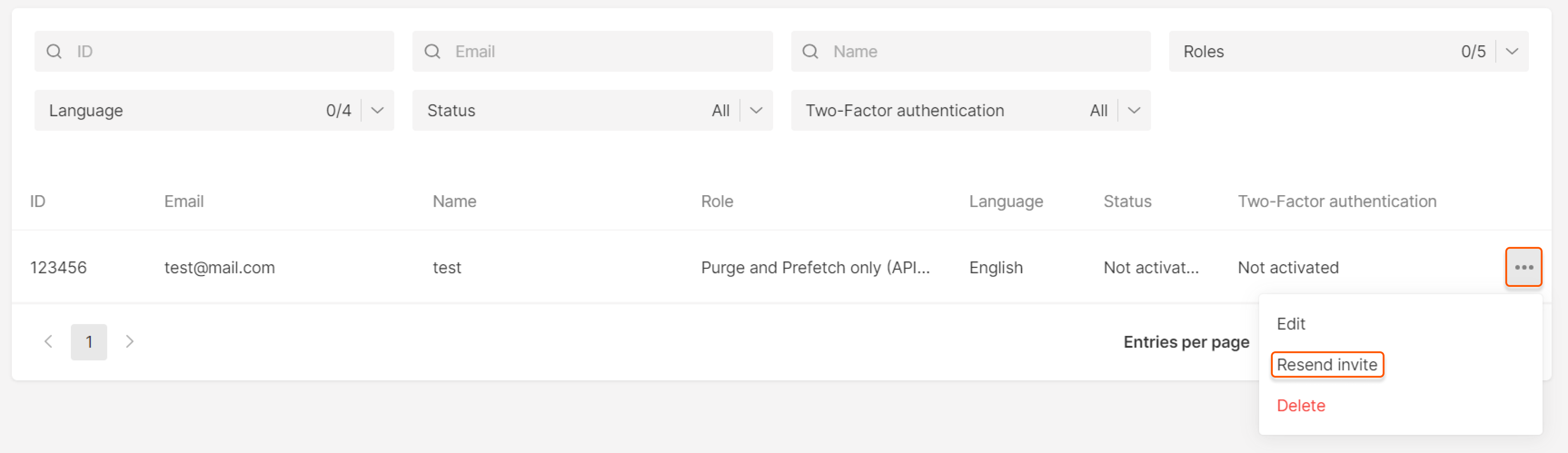 How to resend an invitation to a user
