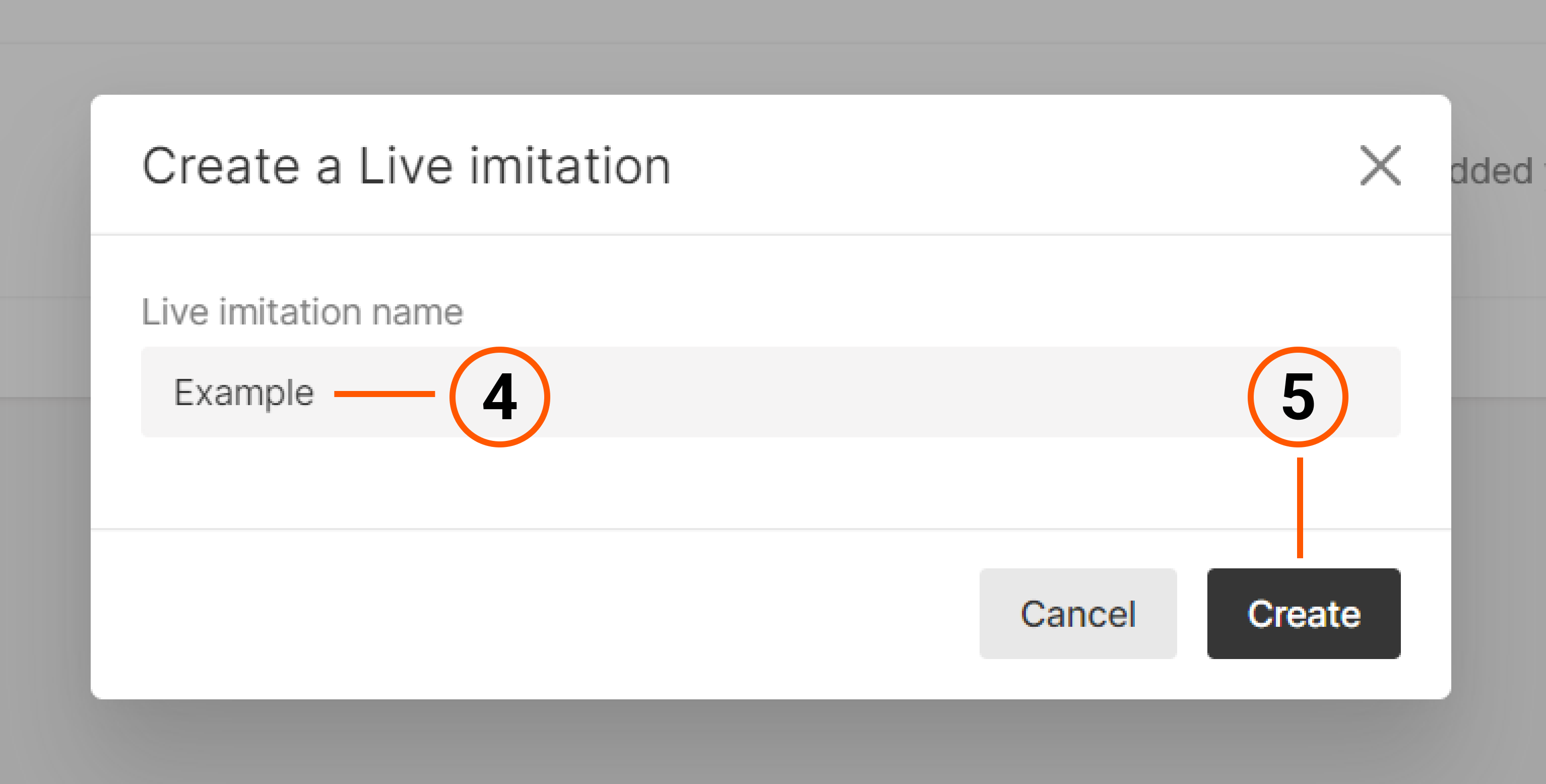 Create a Live imitation pop up
