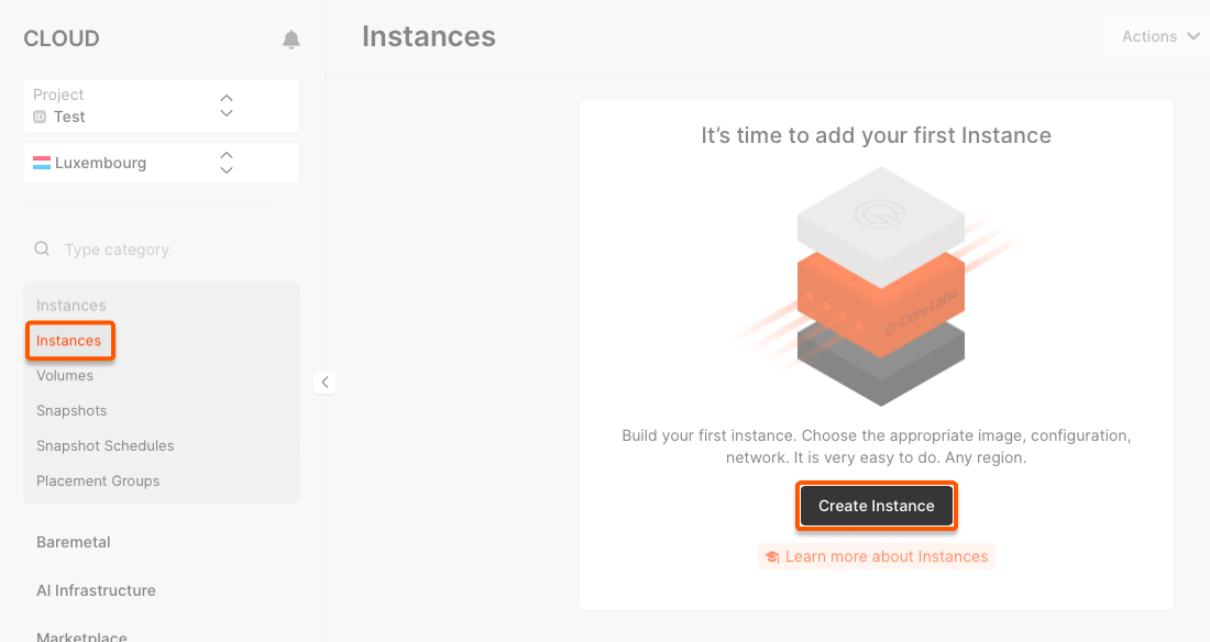The Create VM button