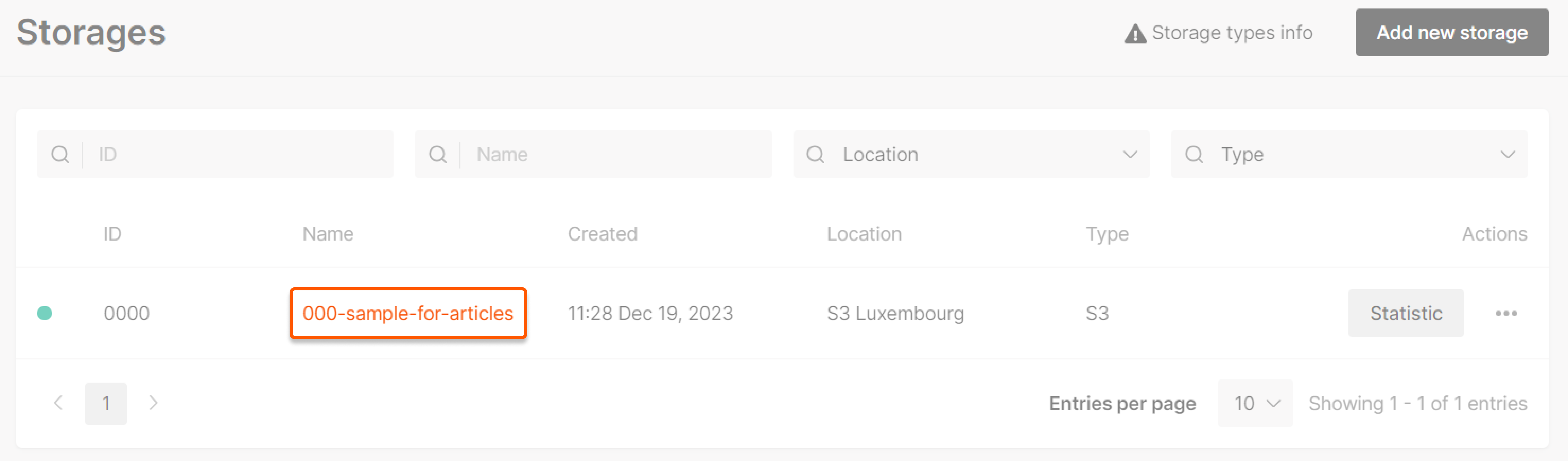 Open the Buckets interface