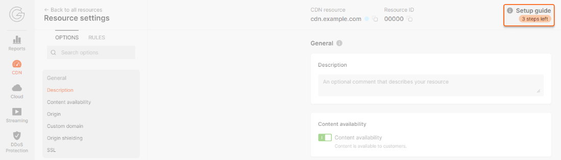 How to open setup CDN guide