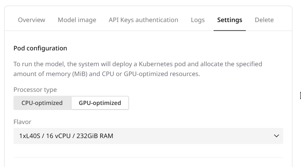 Manage AI model deployments