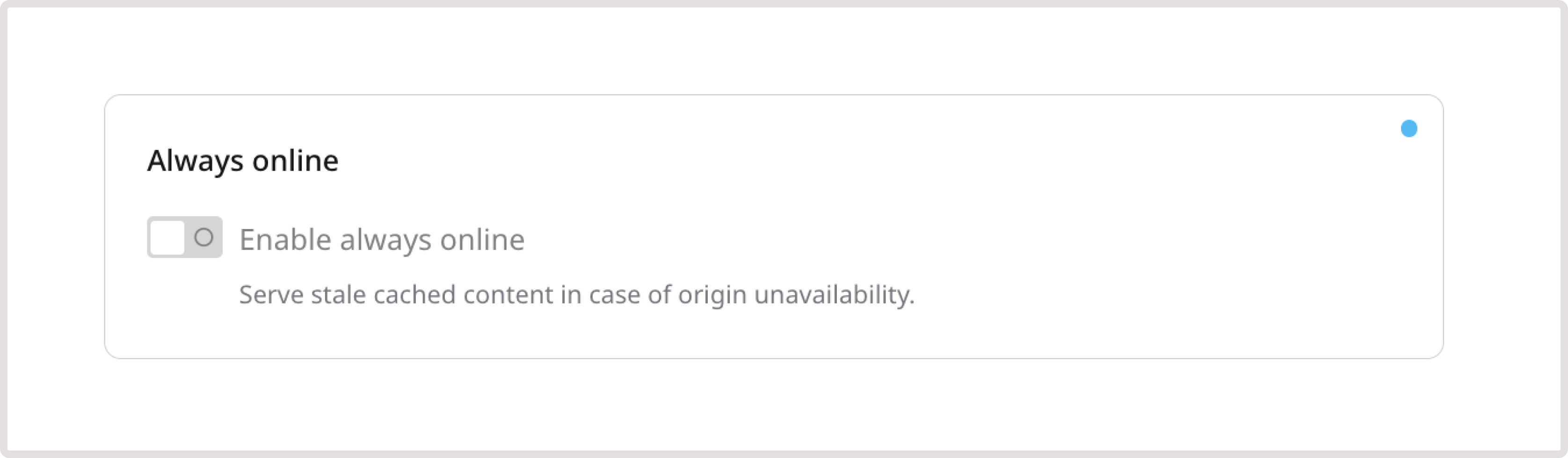 Always online option disabled