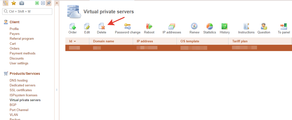 Open the tab with your servers