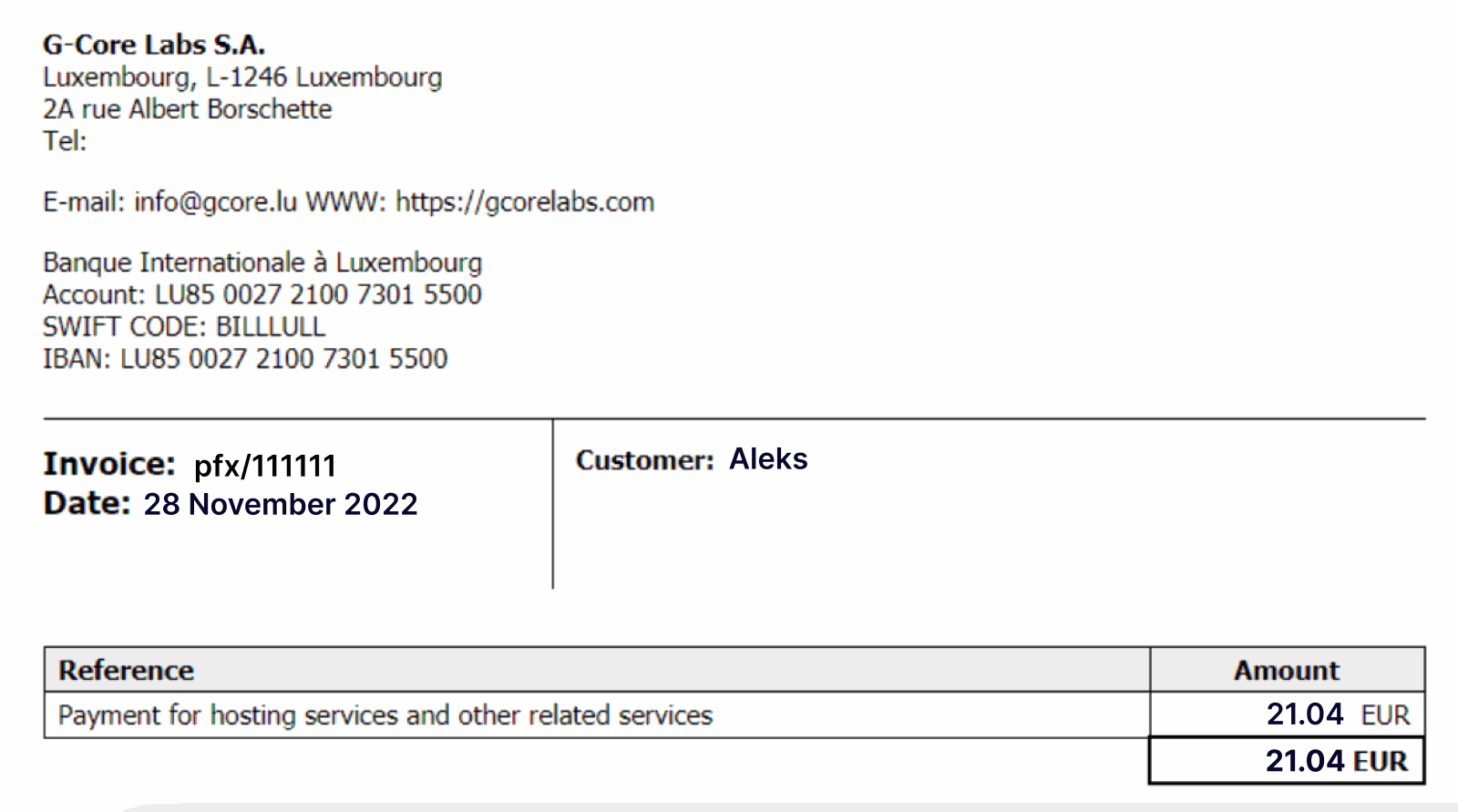 invoice