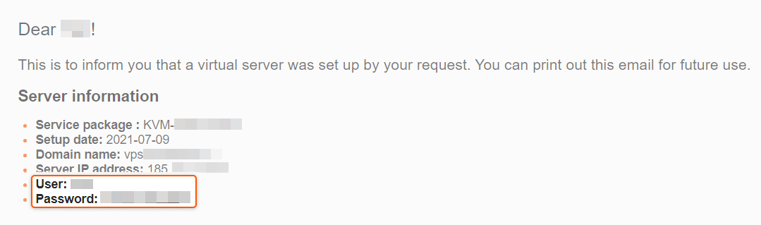 Server information
