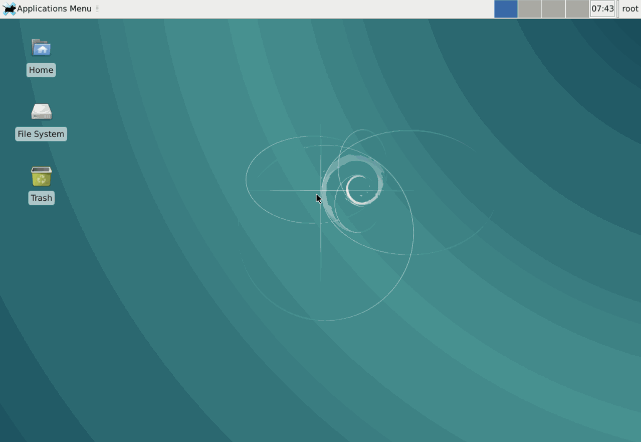 Desktop with default configuration