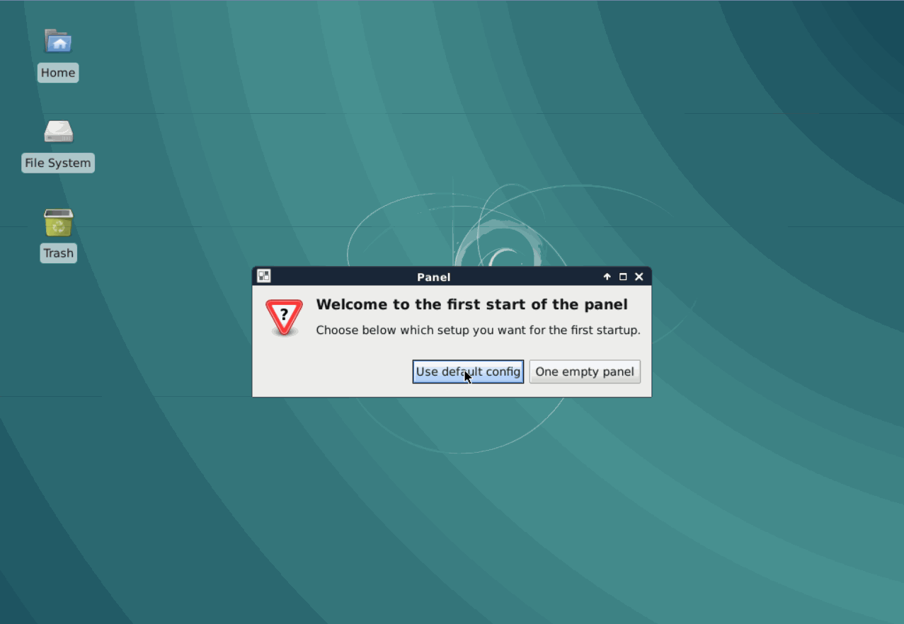 Warning at the first start