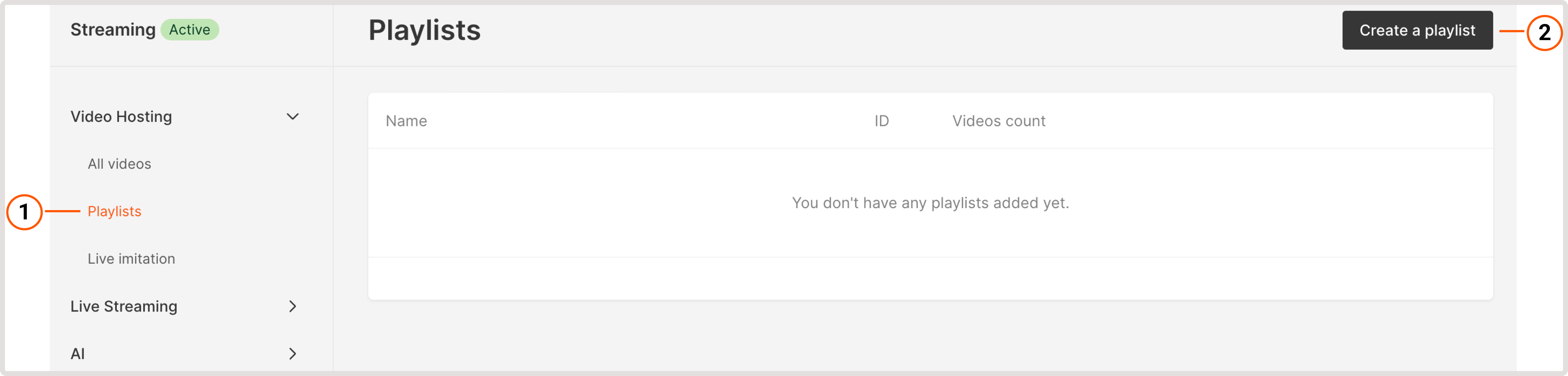 Playlists tab