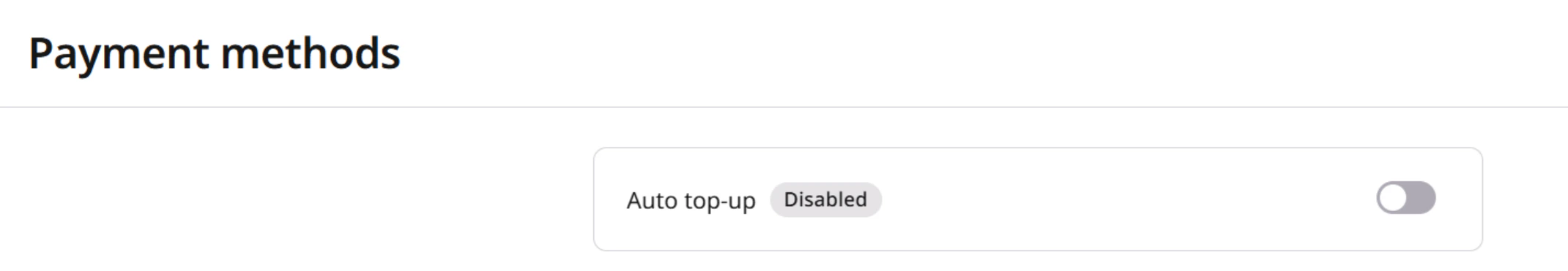 Set up auto top-up