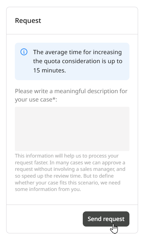 Request quota increase