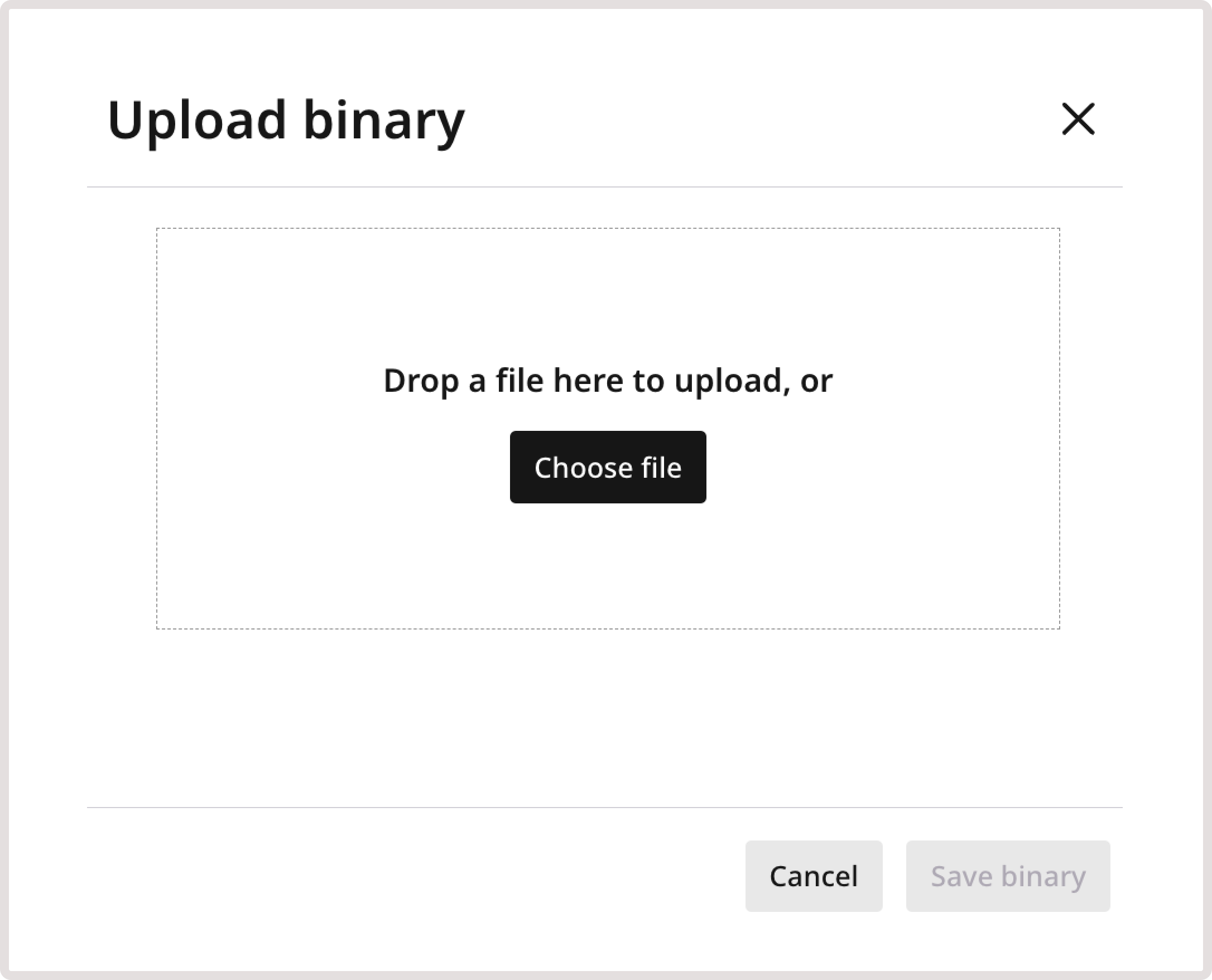Add raw binary dialog
