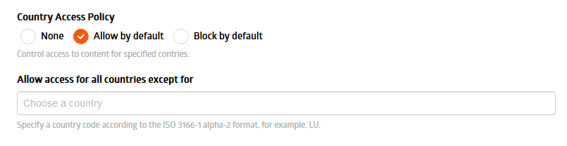 Allow country access policy