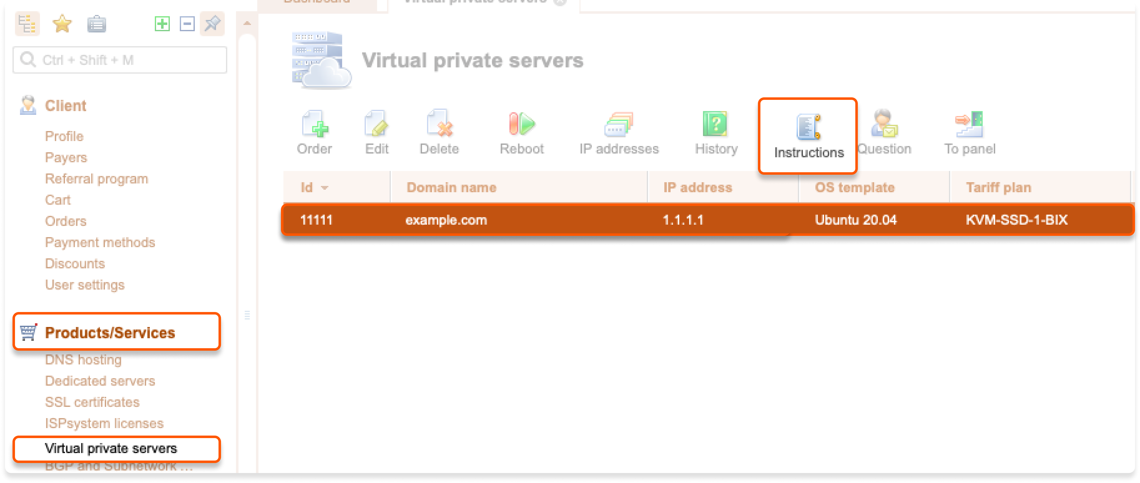 Connect to a Virtual Server via VNC