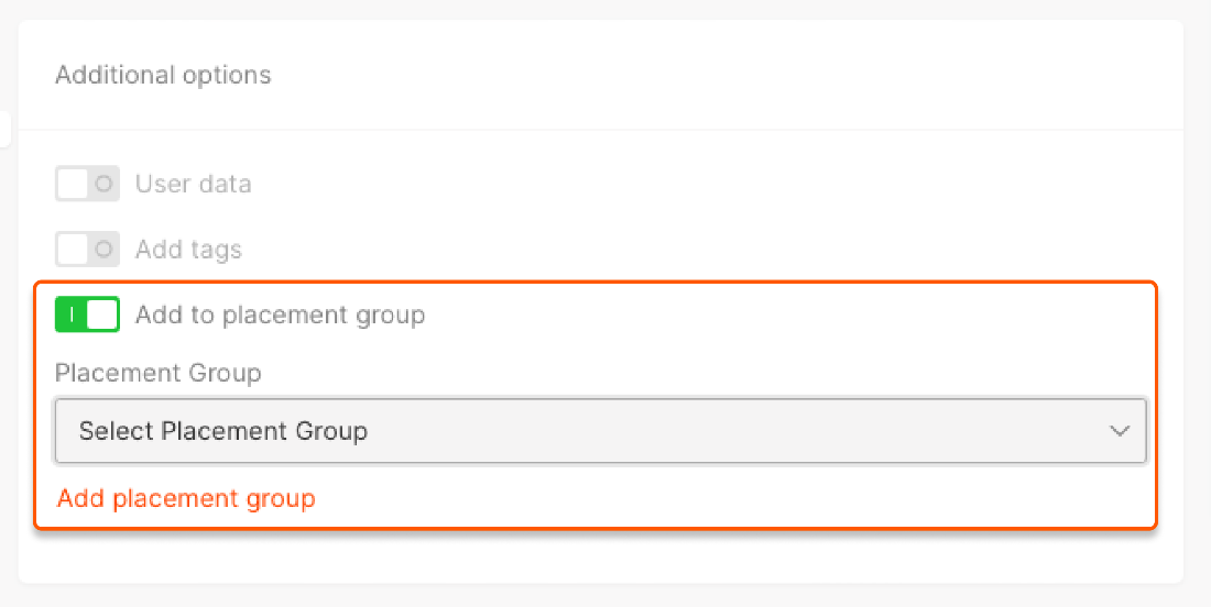The field to add the VM to a placement group