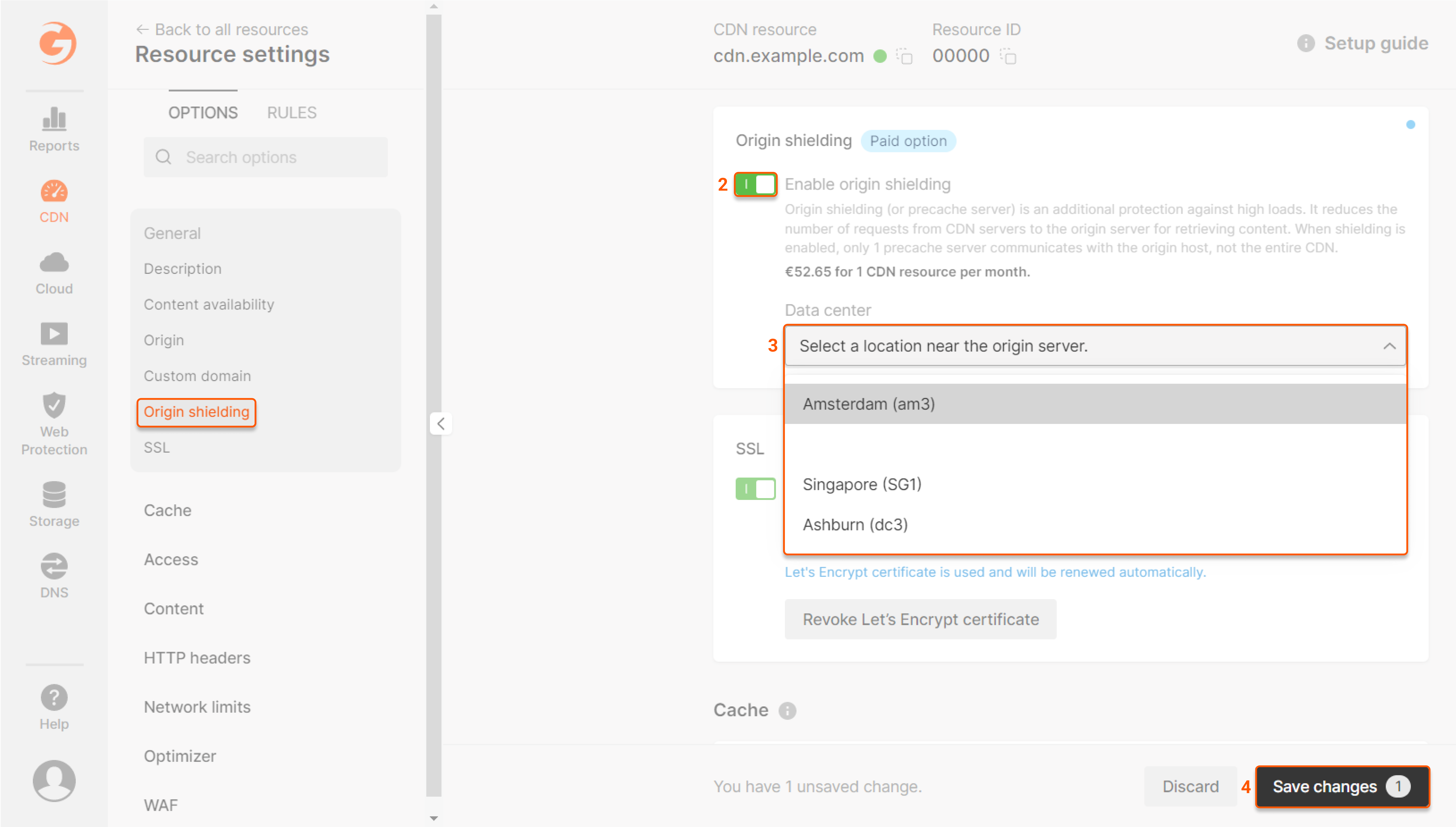 Enable Origin shielding