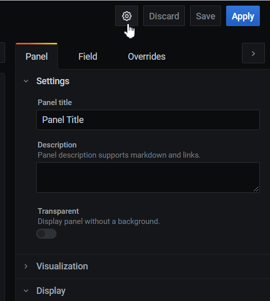 dashboard settings