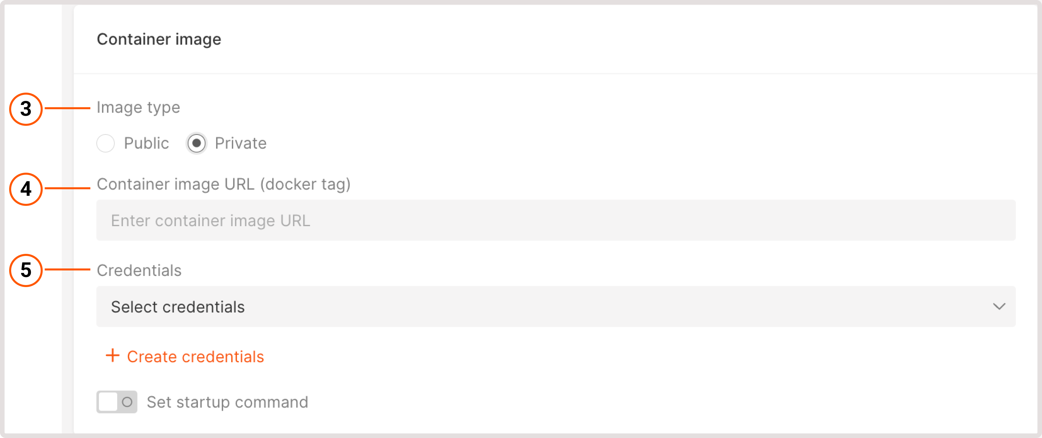 Container image settings