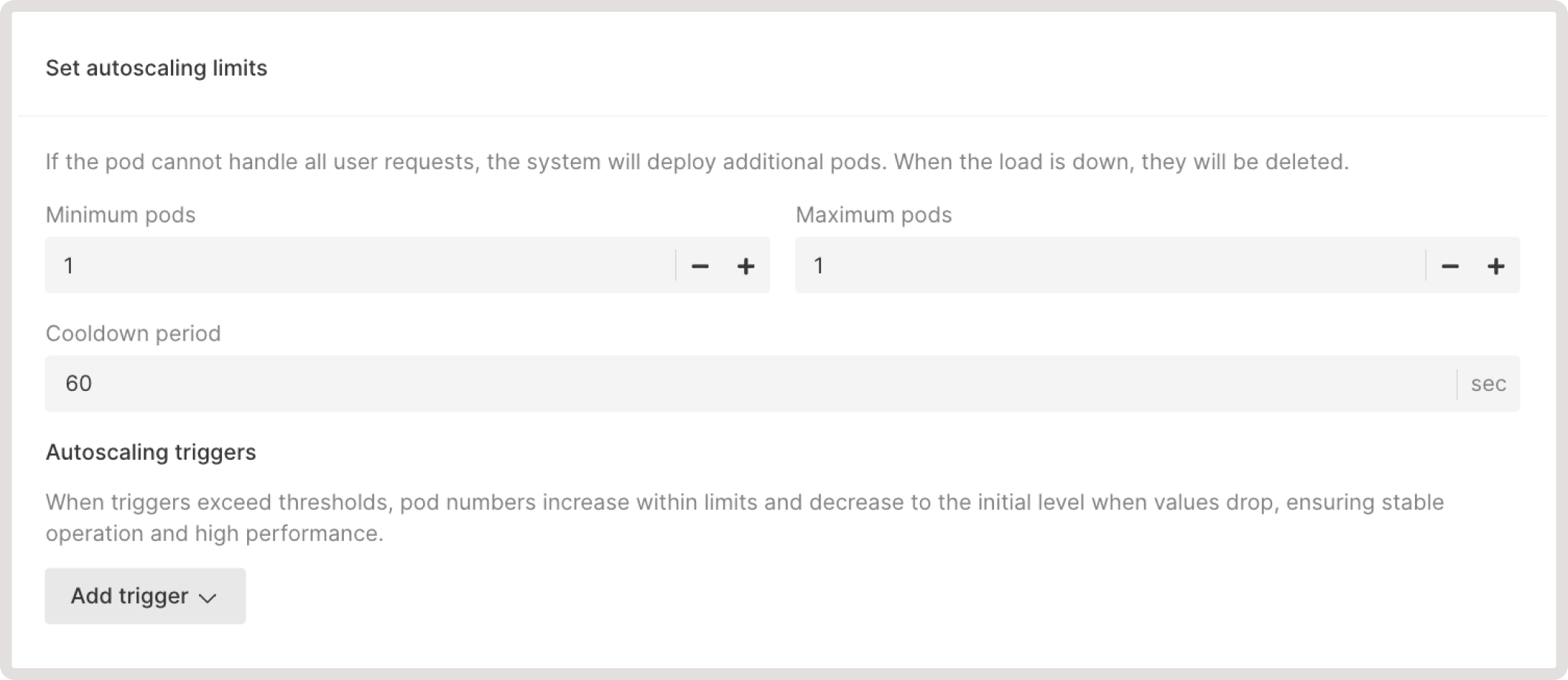 Container autoscaling limits